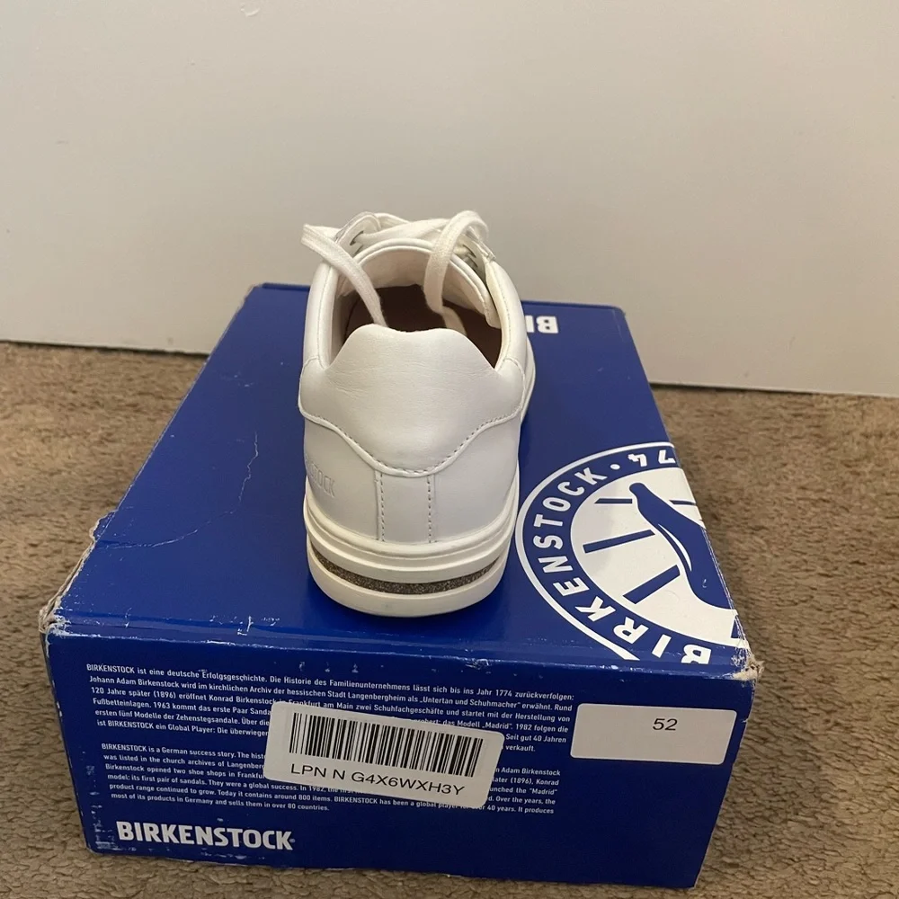 Birkenstock Women’s White Leather Low-Top Sneakers Size 38 - Picture 4 of 11